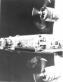 View down into cockpit of B-24 in flight